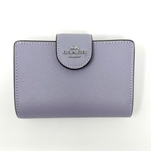 Coach Medium Corner Zip Wallet in Mist Purple Leather Style 6390 New Wit... - £99.48 GBP