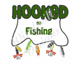 Hooked On Fishing - Machine Embroidery Design - £2.78 GBP