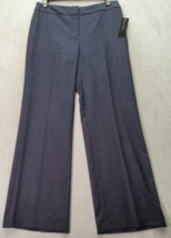 Jones New York Pants Women Size 12 Navy Polyester Pleated Straight Leg High Rise - £22.07 GBP