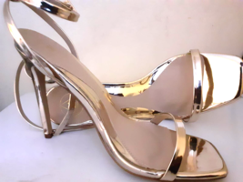Golden high heels with straps size 7 - £18.37 GBP