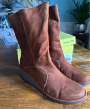 FLY London NORT 088Fly Cognac BROWN Oil Suede Boot US 10-10.5 EU 41 - $54.99