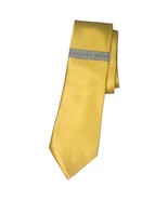 New Geoffrey Beene Tie Mens Yellow Satin Solid Classic Necktie Formal We... - €17,15 EUR