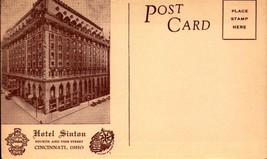 Udb Rare Format POSTCARD- Hotel Sinton, Cincinnati, Ohio *See Description* BK62 - £9.34 GBP