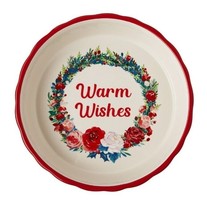 Pioneer Woman ~ WARM WISHES ~ 9&quot; Stoneware ~ Pie &amp; Tart Pan ~ Ruffled Top - £29.82 GBP