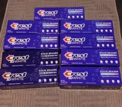 9 Crest 3D White Toothpaste, Stain Eraser Icy Clean Mint 3.1-oz (J29) - £35.10 GBP