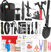 160 Pcs Emergency Supplies Camping Accessories with Upgraded Molle Bag, Gifts fo - £39.88 GBP