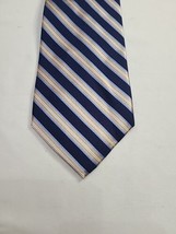 Nautica Blue Gold White Striped Tie Silk Neck Tie - $6.81