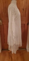 Lace Dress LARGE Rock 47 by Wrangler Wedding Long Bell Sleeve Lined Ivory Cream - £33.47 GBP