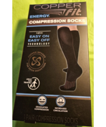 Copper Fit Energy Unisex Easy-On/Easy-Off Knee High Compression Socks L/... - $11.29