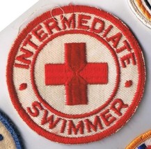 Red Cross Intermediate Swimmer Patch - 3&quot; Diameter Vintage - £3.09 GBP