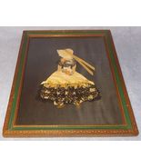 Antique Framed Under Glass Fashion Wall Art Applied Silk Lace Ribbon Pap... - £39.07 GBP