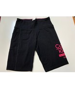 CALVIN KLEIN WOMENS BLACK SHORT WITH PINK LOGO - LARGE . - £23.73 GBP