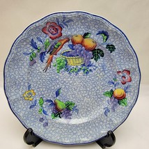 Antique Spode Copeland George III Blue Luncheon Plate Fruit Floral &amp; Bir... - $531.50 MXN