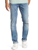 Hudson Jeans Men's Sartor Relaxed Skinny Leg Jeans Distressed Torn Denim Doty - £31.90 GBP