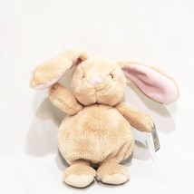 Bunny Rabbit Chub Baby Rattle Plush Stuffed Animal 6&quot; Baby Gund Beige Ea... - £21.72 GBP