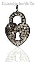 Victorian 1.18ct Rose Cut Diamond Very Beautiful Wedding Lock Pendant VT... - $352.75
