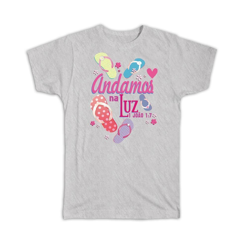 Andamos na Luz Havaianas : Gift T-Shirt Christian Portuguese Evangelical - £19.91 GBP