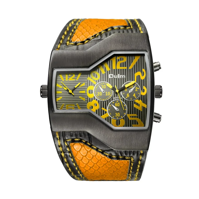 Oulm 1220 Male Watch Personalized Strap Big Dial  Men Outdoor  Watch  Male Wrist - £95.77 GBP