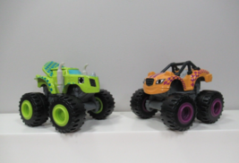 Blaze &amp; the Monster Machines die cast trucks Racing Flag Stripes Zeg set... - $13.37