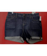 Maurices Women&#39;s 12 Mid Rise Blue Denim Shorts Cuffed Hem Frayed 5&quot; Inseam - €16,05 EUR