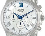 Pulsar PT3399 Men&#39;sChronograph Silver Dial Stainless Steel Silver Dress ... - $78.75