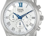 Pulsar PT3399 Men&#39;sChronograph Silver Dial Stainless Steel Silver Dress ... - £62.94 GBP