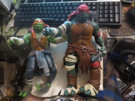 TMNT Raphael Michelangelo 11&quot; Figures 2014 Playmates Teenage Mutant Ninja Turtle - £14.53 GBP