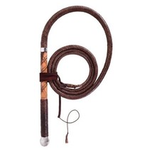 Leather Stock Whip, 8ft Australian Bullwhip with 18inches long fine Wood... - £44.83 GBP