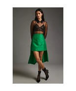  New Anthropologie Maeve Asymmetrical Sateen Mini Skirt $148 SIZE 2 Green - $109.55 CAD