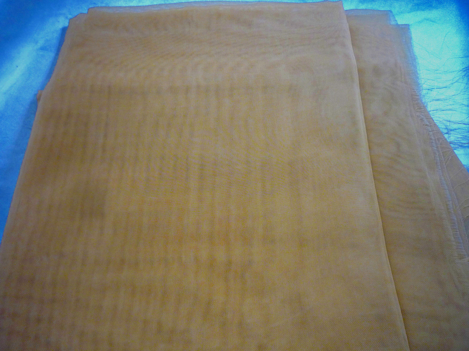 Gold Sheer Organza Fabric Remnant  28 x 22 Polyester - $2.00