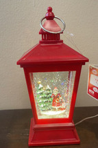 Holiday Time Red LED Water Lantern Santa Claus Christmas Tree Snow - £27.47 GBP