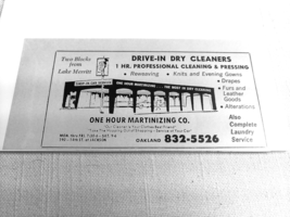 1971 Ad One Hour Martinizing Co., Oakland, Calif. Drive-In Dry Cleaners - $167.57 MXN