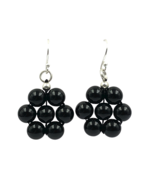 Black Tourmaline Gemstone 8 mm Round Beads 1.80" Beads Earring BE-76 - $8.41