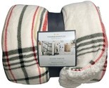 Threshold Rangeley White Plaid Reversible Soft Sherpa Plush Throw Blanket - £10.09 GBP