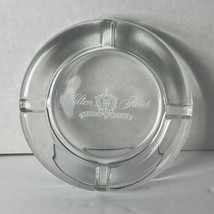 Ashtray Vintage Hilton Hotel Heavy Clear Glass Around The World Logo 4.5&quot; Dia. - £7.38 GBP