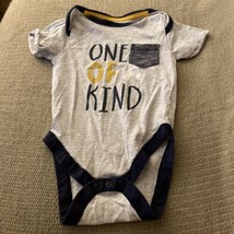 Baby Boy One Piece Outfit  Gray “ One of a Kind” Size 6 Months - £2.09 GBP