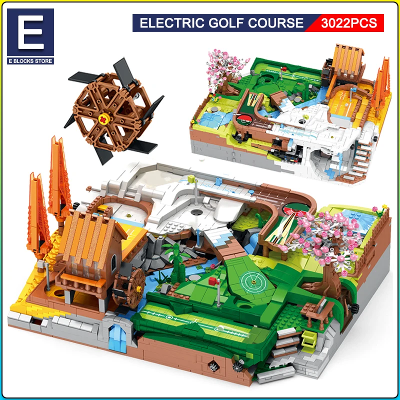 Creative Expert MOC Electric Golf Course Architecture Bricks Modular House City - £197.05 GBP