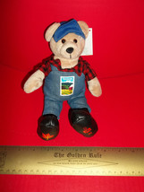 Stamp Bear USPS Plush Stuffed Animal Postal Vermont State Farmer Teddy T... - £7.45 GBP