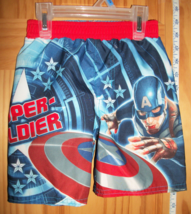 Marvel Heroes Baby Clothes 24M Captain America Superhero Swim Suit Avenger Trunk - £11.38 GBP