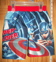 Marvel Heroes Baby Clothes 24M Captain America Superhero Swim Suit Avenger Trunk - £11.12 GBP