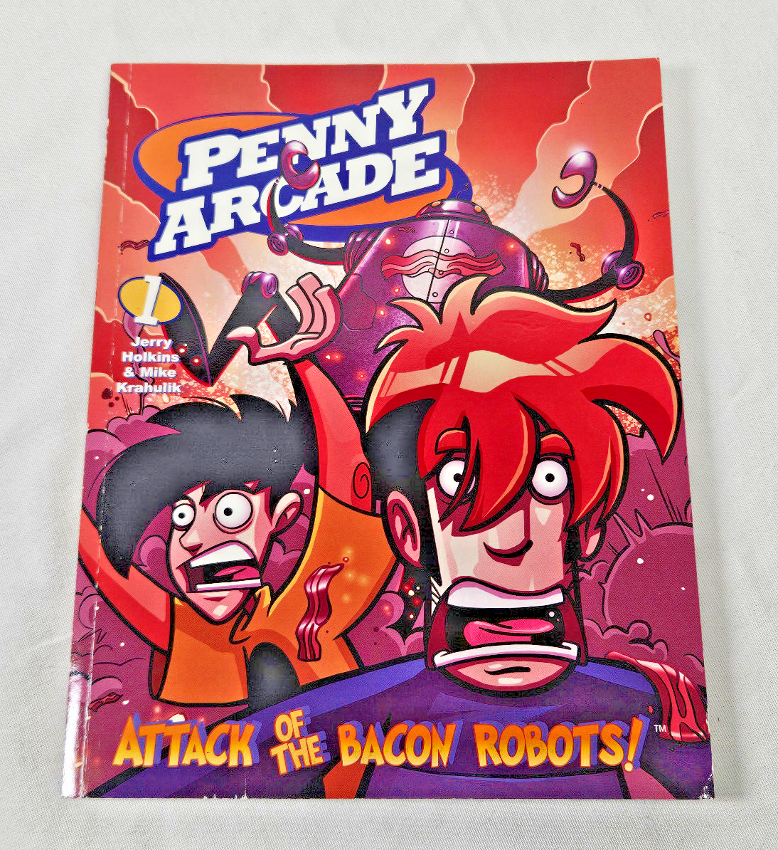 AUTOGRAPHED Signed Paperback Penny Arcade 1 Attack of the Bacon Robots C... - $14.99