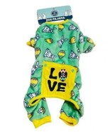 Life Is Good Fleece Easter Bunny and Easter Egg LOVE Dog Pajamas Green Size - $14.90