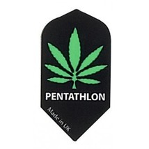 3 Sets of 3 Dart Flights - 2224 - Pentathlon Black Green Pot Leaf Mariju... - £4.30 GBP