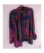 Vintage Graff Women&#39;s Colorful Open Front Sweater Shawl Size 16 - $22.99 CAD