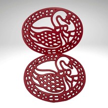 VTG Cast Iron Red Goose Trivets Pot Holders Avon Country Treasures 2pc Farmhouse - £13.98 GBP