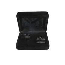 Men J.Valintin Cufflinks by Vitorofolo for French Cuff Shirt V35-34 Black Silver image 2