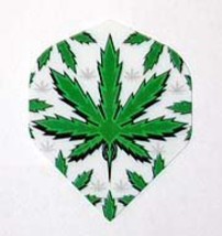 5 Sets of 3 Dart Flights - M307 - White Green Pot Leaf Marijuana Cannabi... - $7.50