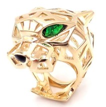 Authentic! Cartier Panther Panthere 18k Yellow Gold Tsavorite Onyx Large... - $20,800.00