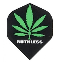 3 Sets of 3 Dart Flights - 1818 - Ruthless Black Green Pot Leaf Marijuan... - £4.39 GBP