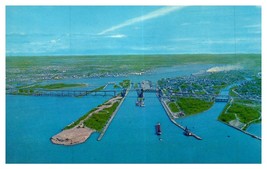 The American Soo Locks Sault Ste Marie Steamer Boat Michigan Postcard - $47.60